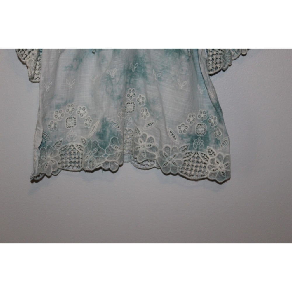 ✨2/$20 By Anthropologie Olivia Tye Dye Embroidered Crochet Lace Top XS Anthro - Picture 6 of 13